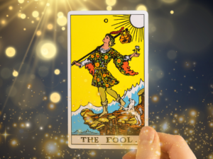 The Fool tarot card, the beginning of the Major Arcana's journey of self-discovery