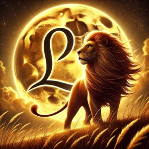 Majestic Lion Leo under Full Moon