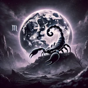 Scorpion for scorpio under a full moon zodiac image