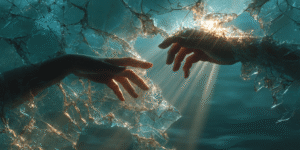 A glass wall between two partners, the ache of a fractured relationship