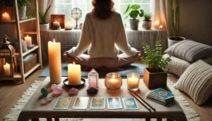 A person seated in quiet meditation, the Hermit's invitation to introspection