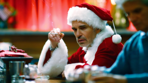 The bar scene from Bad Santa, Christmas blues in full effect