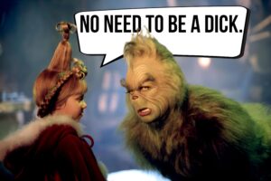 The Grinch and Cindy Lou Who, a heart about to grow three sizes