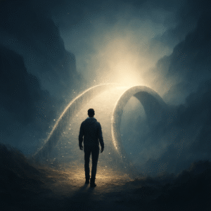 Man expanding consciousness with glowing orb coming from third eye how to expand psychic abilities and practice telepathy