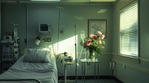 grim-hospital-room-with-unmade-bed-iv-pole-and-bright-bouquet-of-fresh-flowers-on-bedside-table-hope-amid-grief