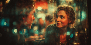 Two strangers in conversation, one unknowingly delivering a message from spirit