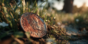 A penny from heaven gleaming where it shouldn't be, an object sign from spirit