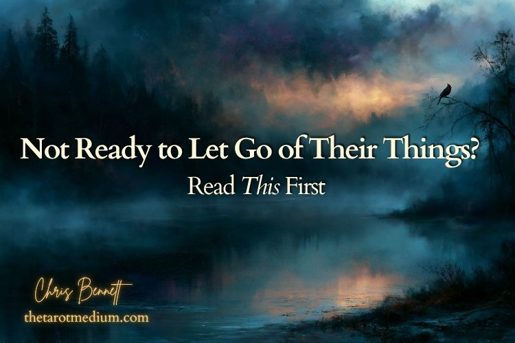 Vast billowing violet and indigo clouds softly suggesting serene sleeping faces within their forms, lit by warm gold light from below, the hero image for The Tarot Medium's article on visitation dreams.